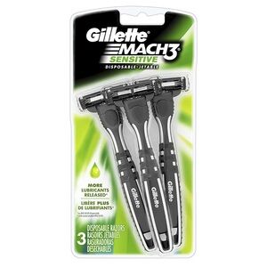 Gillette Mach3 Sensitive Disposable Razors - Gray